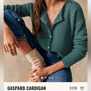 Sezane Gaspard Cardigan in Sage